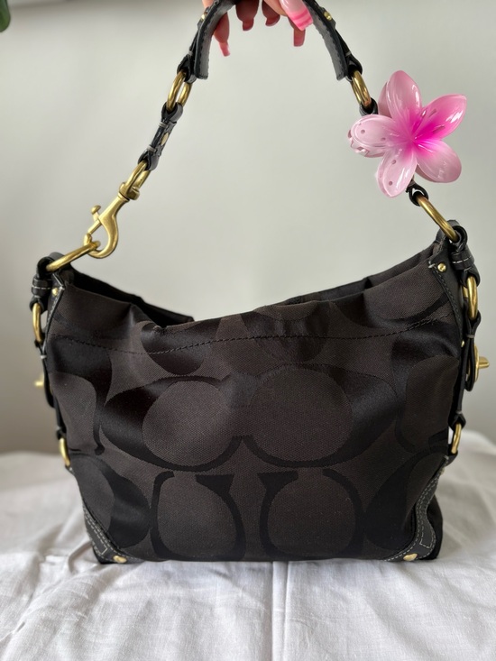 Coach Handbags - SOLD💕 Coach Carly Black Canvas Hobo Bag